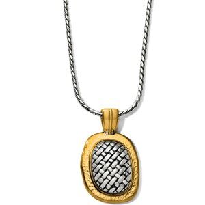 Brighton JM3232 Ferrara Artisan Two Tone Pendant Necklace Silver-Gold NWT